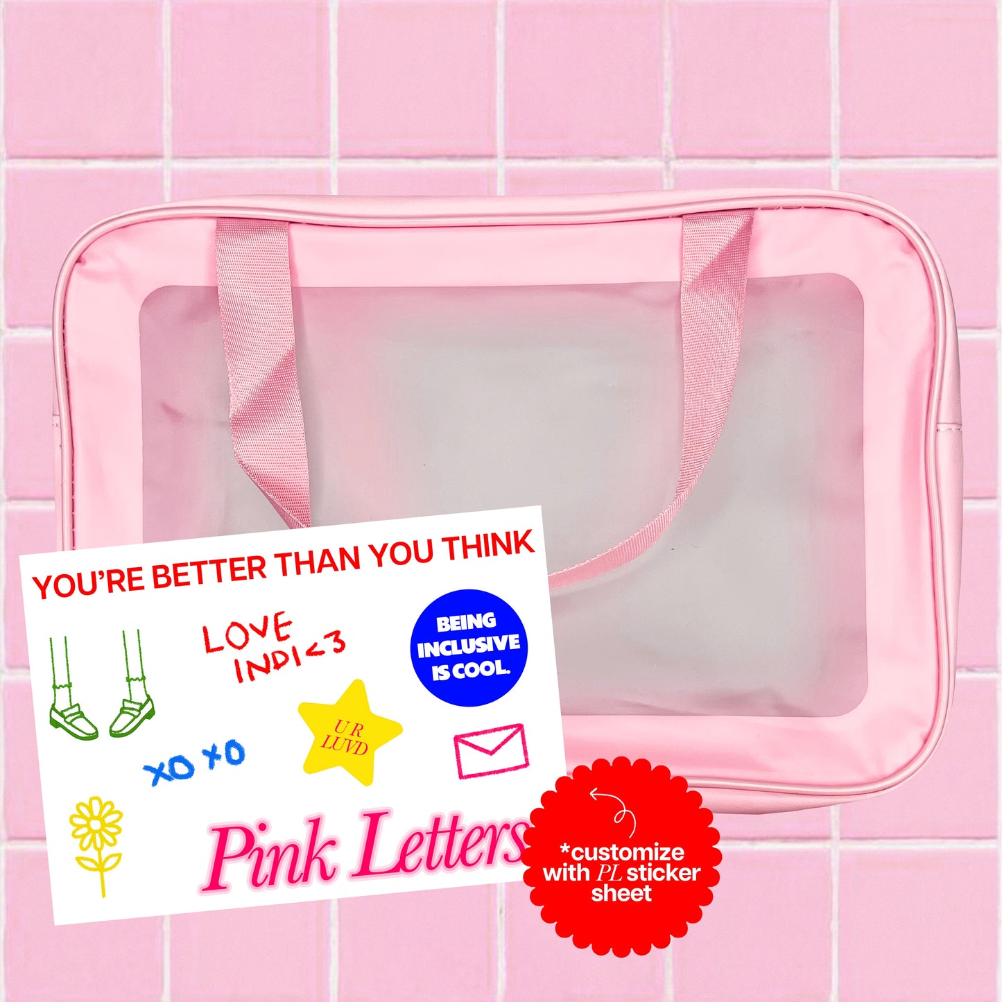 Large Pink Wash Bag To Customise